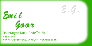 emil goor business card